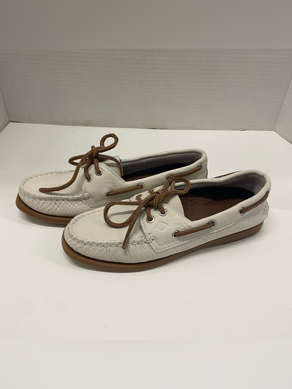 Classic Womens White Sperry Authentic Original 2-Eye Boat Shoes Size 5.5